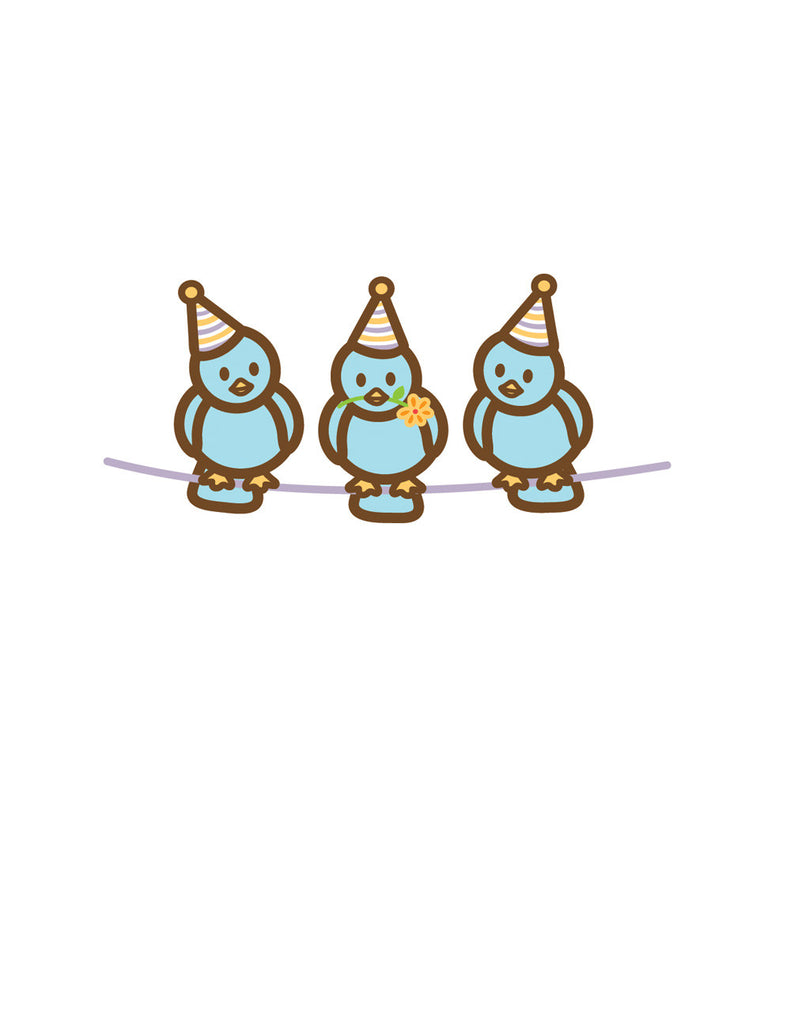 Three Birds Birthday Card