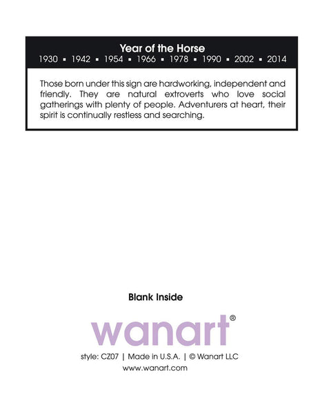 Zodiac Horse Card – wanart.com