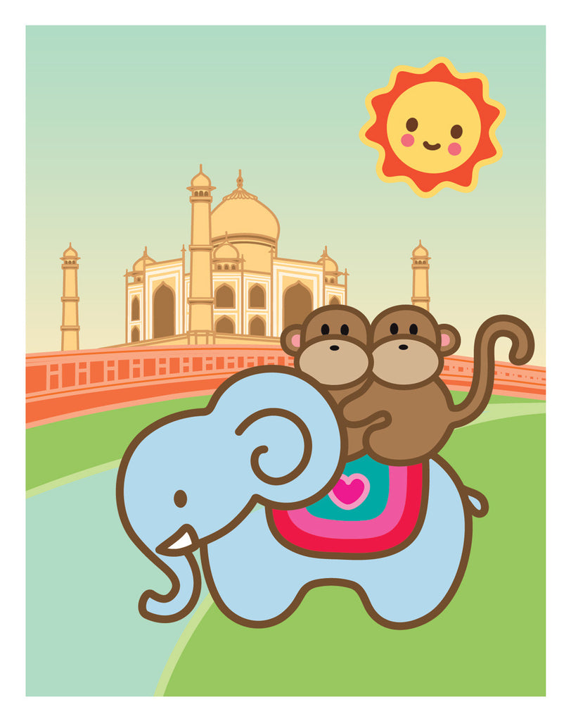 Kiwi and Pear in India Card