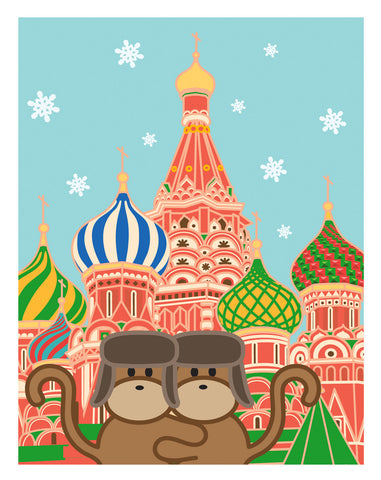 Kiwi and Pear in Russia Card