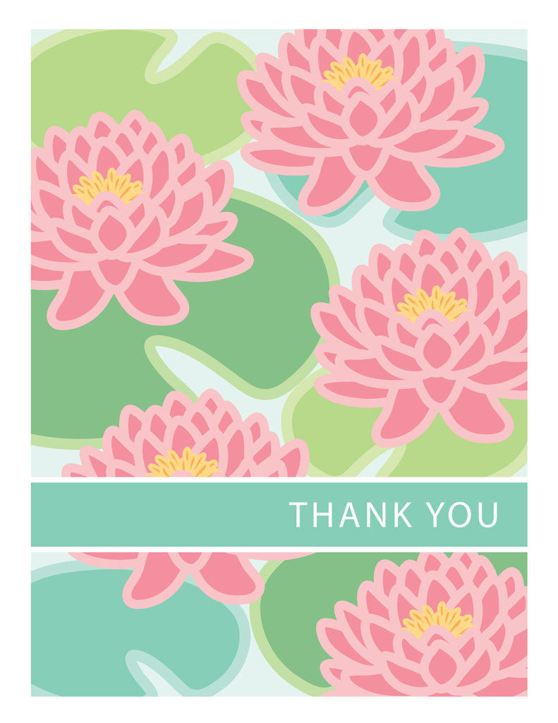 Water Lilies Thank You Card