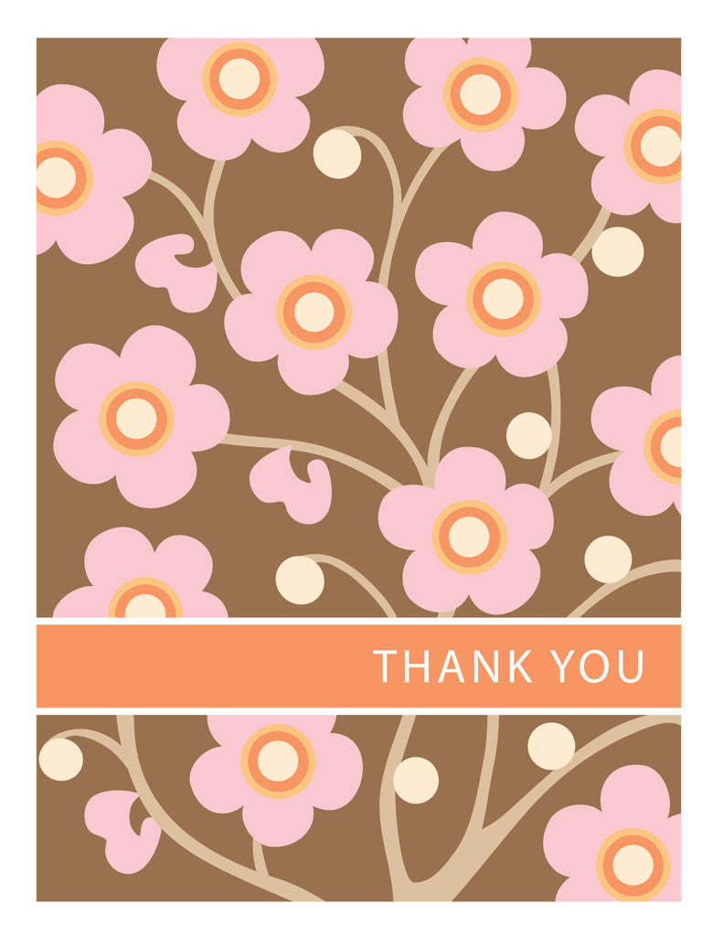 Cherry Blossom Thank You Note Card