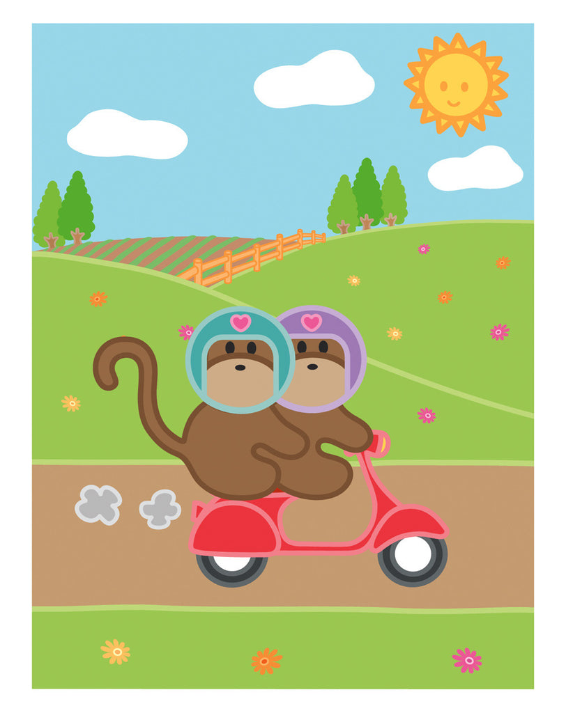 Kiwi and Pear Scooter Card