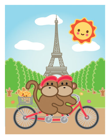 Kiwi and Pear in Paris Card