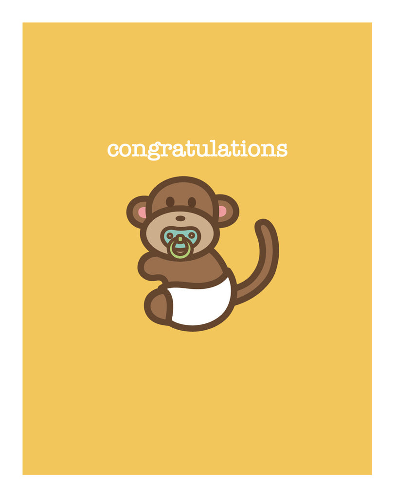 Monkey New Baby Card