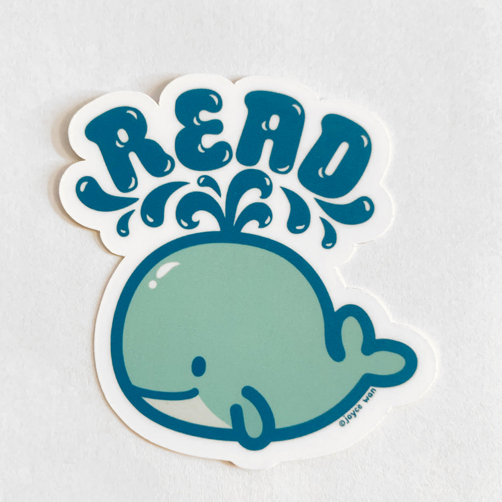 Whale Read Sticker
